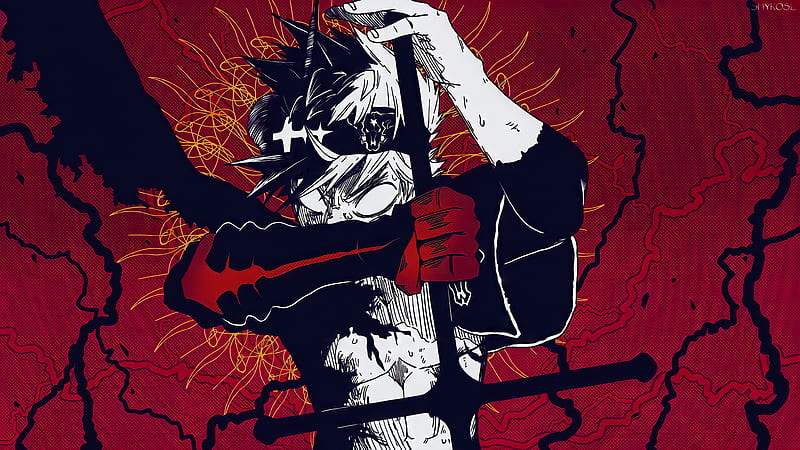 Asta Wallpaper 4K, Silhouette, Black Clover