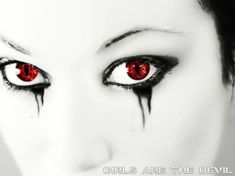 Devil eyes, red, girl, white, eyes, devil, HD wallpaper | Peakpx