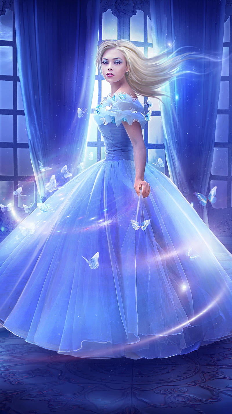 Cinderella~, Cinderella, pretty, dress, animated, movie, fairy tale, white  gloves, HD wallpaper | Peakpx
