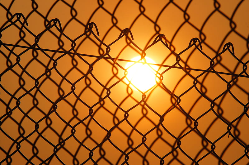 Sun over the Cyclone Fence, HD wallpaper