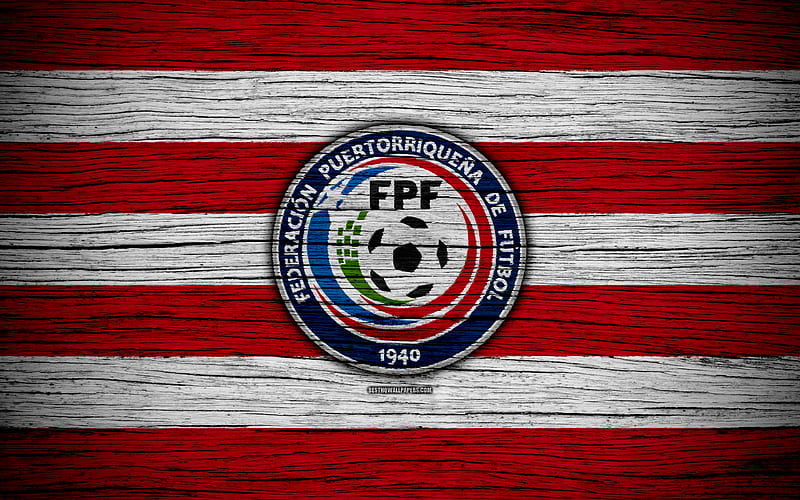 Puerto Rico national football team, logo, North America, football, wooden texture, soccer, Puerto Rico, emblem, North American national teams, Puerto Rican football team, HD wallpaper