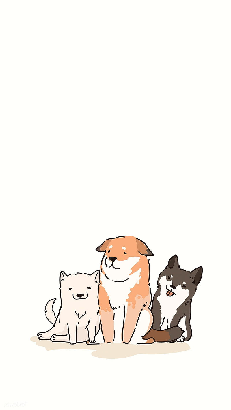 Premium Vector  Cute dog doodle banner background wallpaper icon cartoon  illustration design flat cartoon style