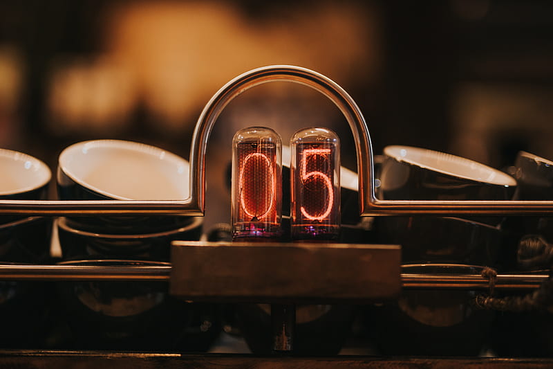 lamps, numbers, glow, device, HD wallpaper