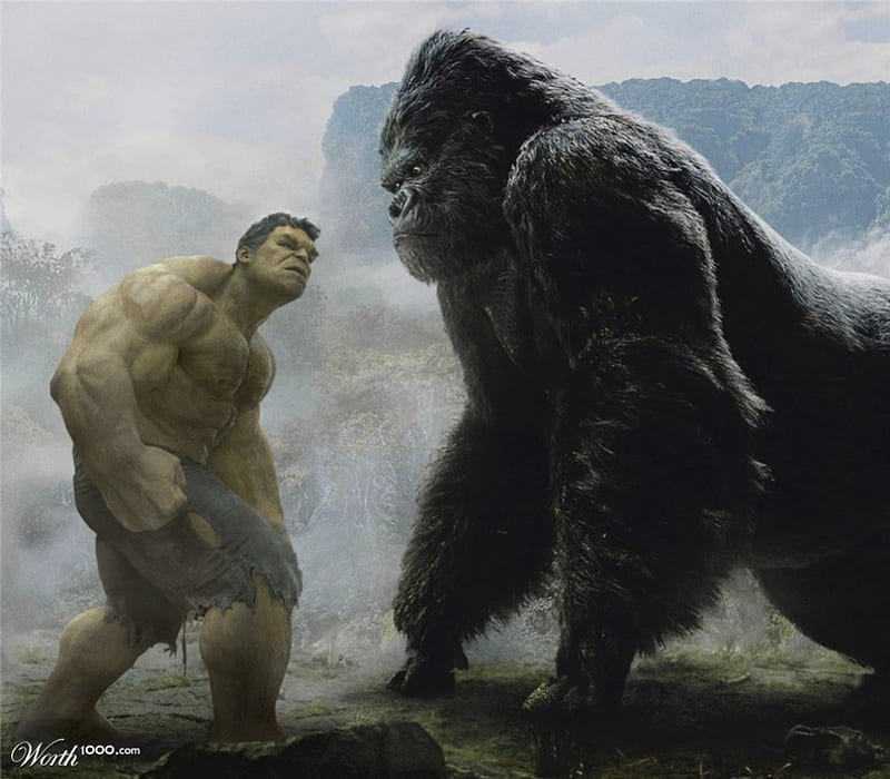 Hulk vs King Kong, incredible hulk, hulk, hulk vs, hulk smash, HD wallpaper