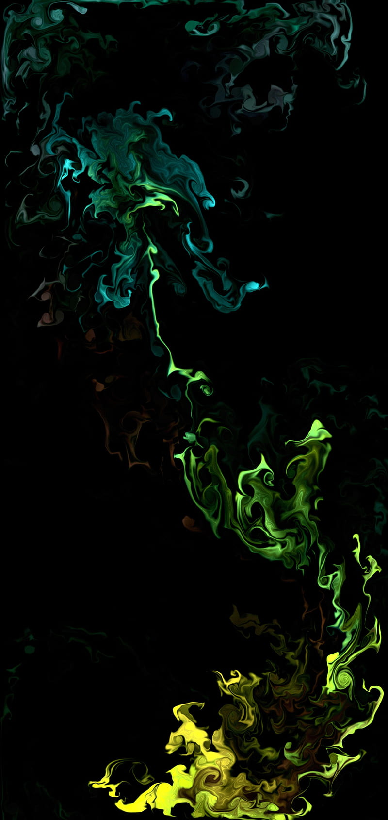 Smoke yellow-green, colored, dark, fog, foggy, fume, galaxy, green, smoking, yellow, HD phone wallpaper