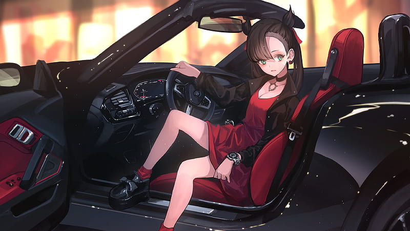 Girl Marnie Is Sittng In Car Pokemon Sword And Shield, HD wallpaper