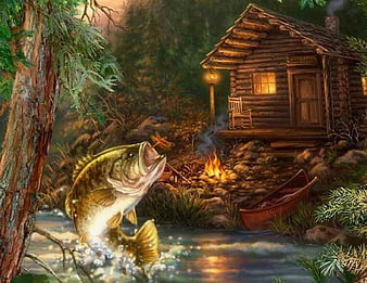 Fishing Cabin Art