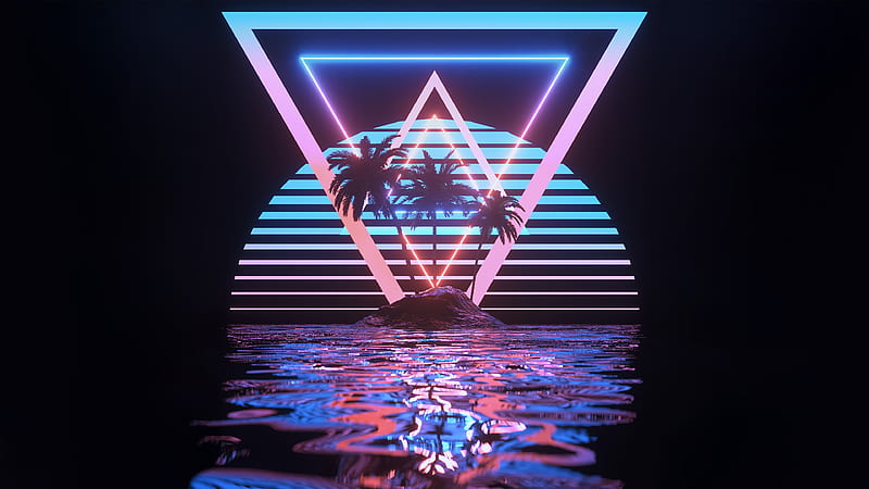 Retro Style Synthwave, retro style, sythwave, retro, black background, graphics, abstract, HD wallpaper