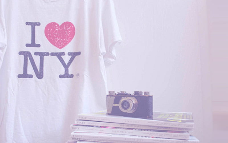I Luv New York, new york, city, camera, pastel, ny, vintage, HD wallpaper