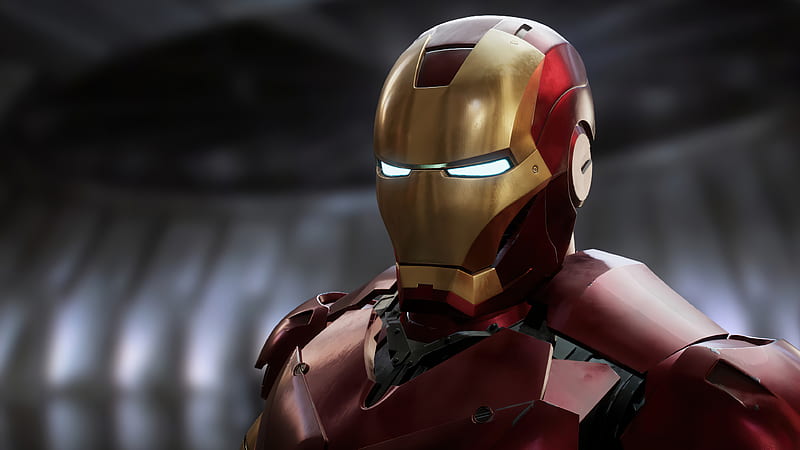 Iron Man Red Suit , iron-man, superheroes, artwork, artist, artstation, HD wallpaper