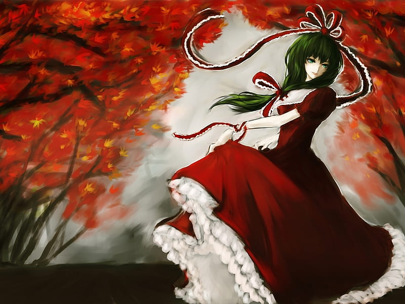 Autumn anime girl, autumn, tree, fantasy, girl, anime, doll, HD wallpaper |  Peakpx
