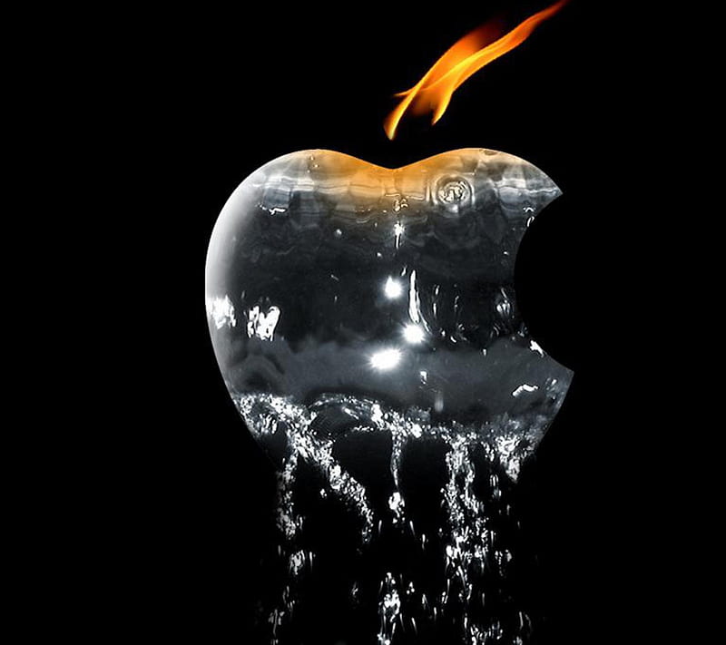 apple ice and fire, aetheh, awerh, HD wallpaper