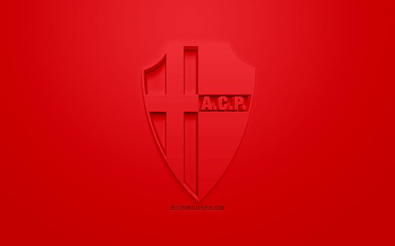 Padova Calcio, creative 3D logo, red background, 3d emblem, Italian football club, Serie B, Padova, Italy, 3d art, football, stylish 3d logo, HD wallpaper