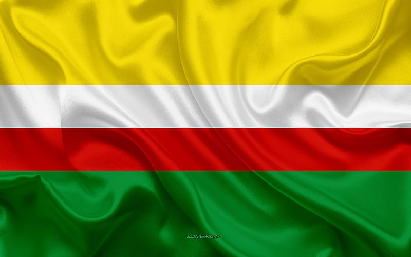 Flag of Lubusz Voivodeship, silk flag, silk texture, Poland, Lubusz Voivodeship, Voivodeships of Poland, province of Poland, HD wallpaper