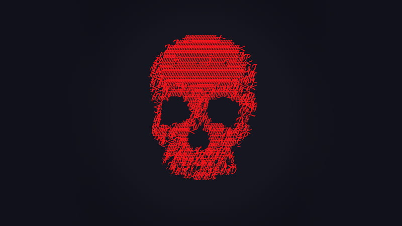 Ascii Art Skull, typography, skull, ascii, text, black background, digital art, HD wallpaper