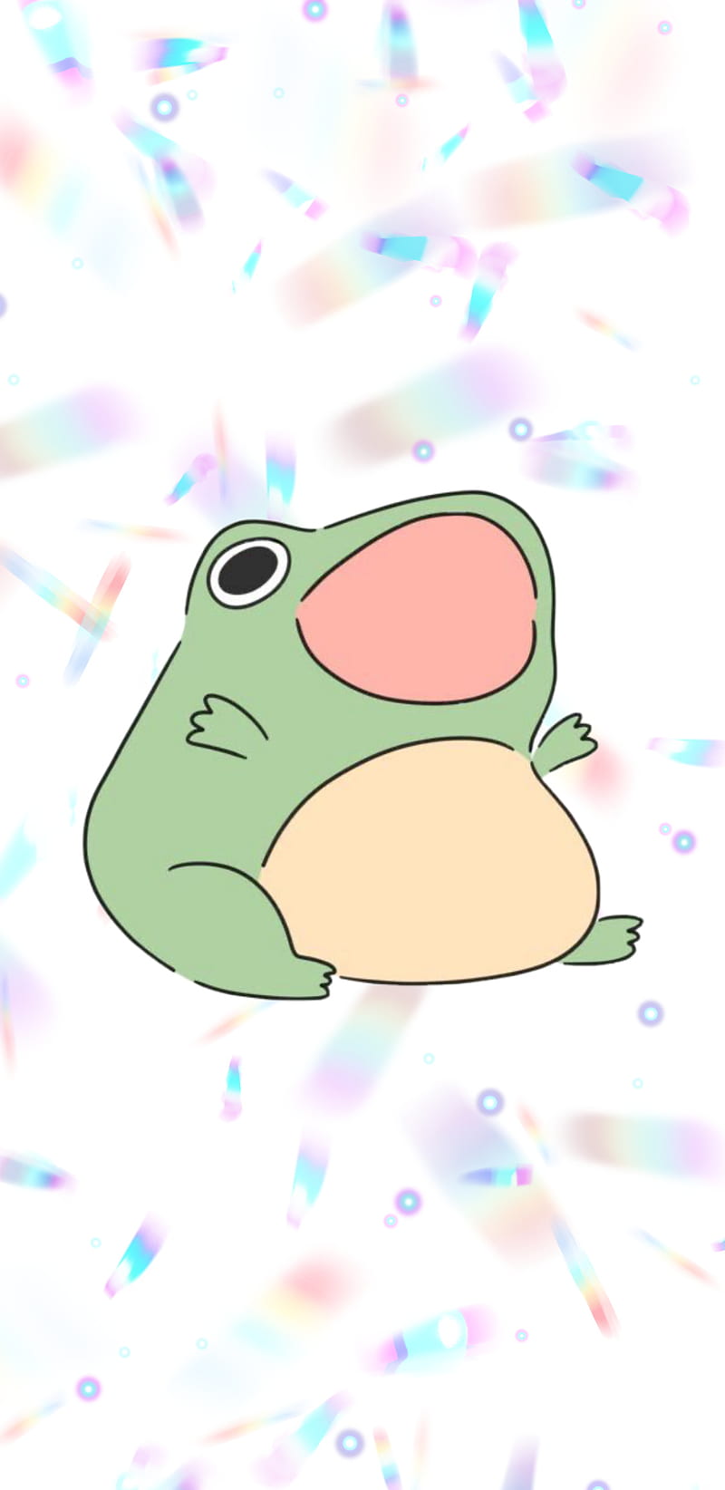 Frog aesthetic, chubby frog, cute, froppy, holographic, kawaii, HD