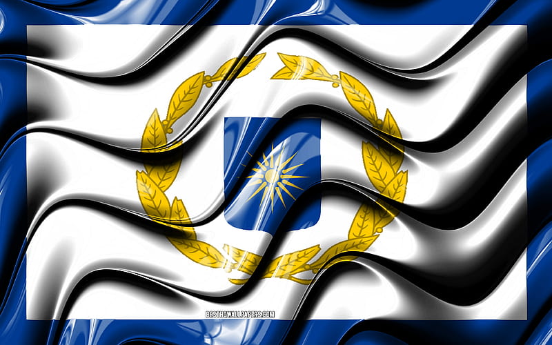 Central Macedonia flag Regions of Greece, administrative districts, Flag of Central Macedonia, 3D art, Central Macedonia, greek regions, Central Macedonia 3D flag, Greece, Europe, HD wallpaper