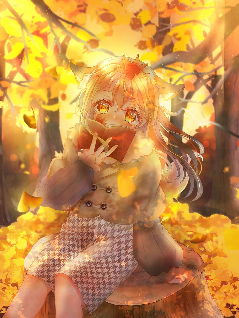One Anime Girl Harvest in an Autumn Golden Fields and Ripe Fruits  Surrounds, Warmth and Abundance of the Season, Anime Wallpaper Stock Image  - Image of surrounds, anime: 298044757