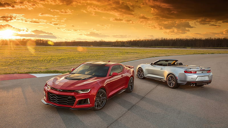 2017, coupe, chevrolet camaro, chevrolet, zl1, convertible, red, HD wallpaper
