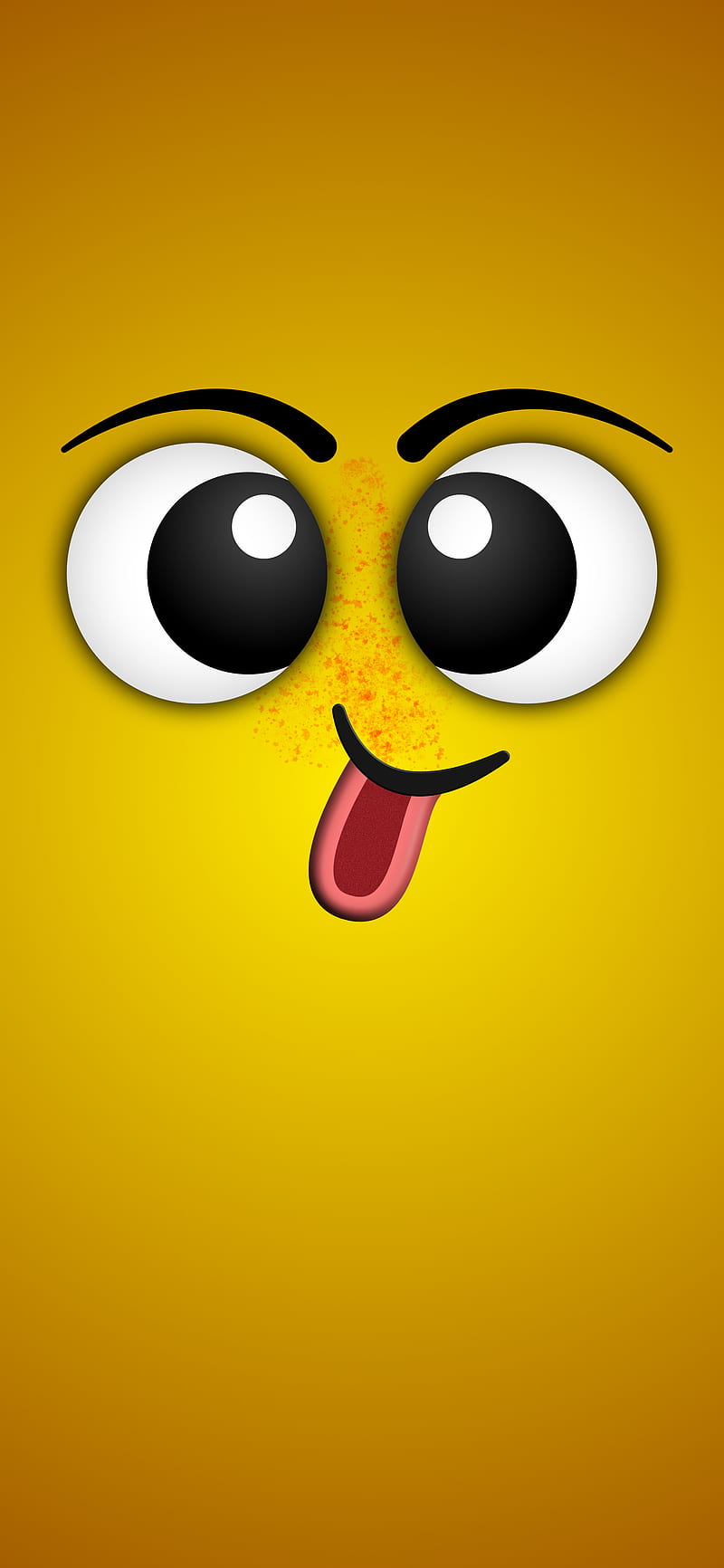 Naughty , Mobile, abstract, adorable, cute, desenho, eyes, face, happy, minimal, smile, tongue, yellow, HD phone wallpaper