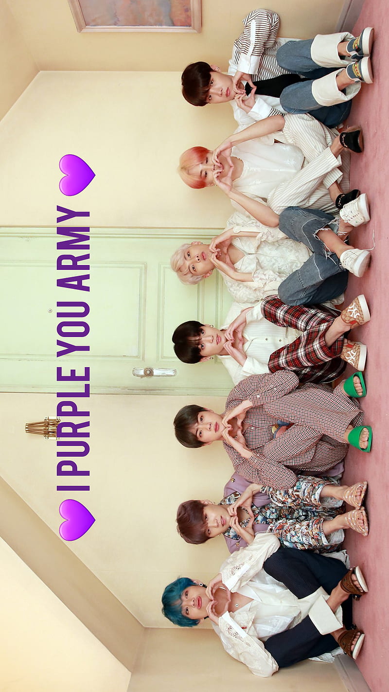 Bts and Army, army, bts, heart, jin, jungkook, love, purple, rm, suga, taehyung, HD phone wallpaper