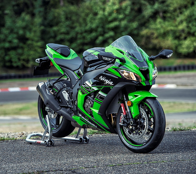 Kawasaki, black, green, motorbike, ninja, superbike, HD wallpaper | Peakpx