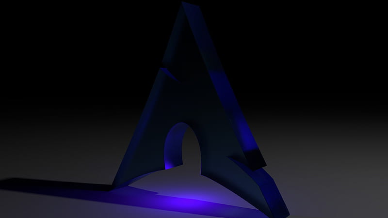 Arch Linux Logo (blue version), linux, logo, arch, dark, blue, light, HD wallpaper