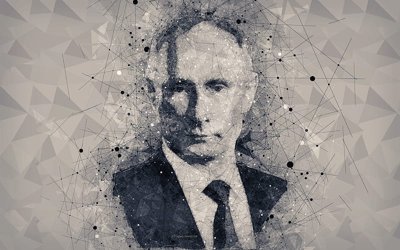 Vladimir Putin, person, Russian president, creative geometric portrait art, Russian Federation, president, HD wallpaper