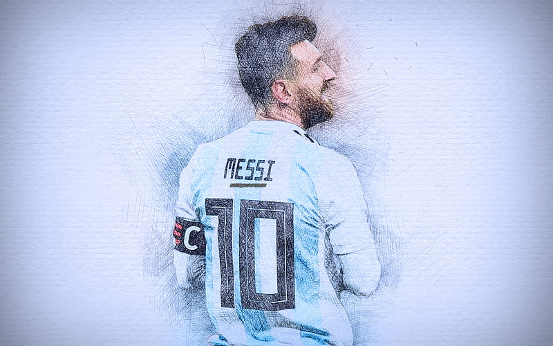 Perfect Pencil Sketch Of Lionel Messi - Desi Painters