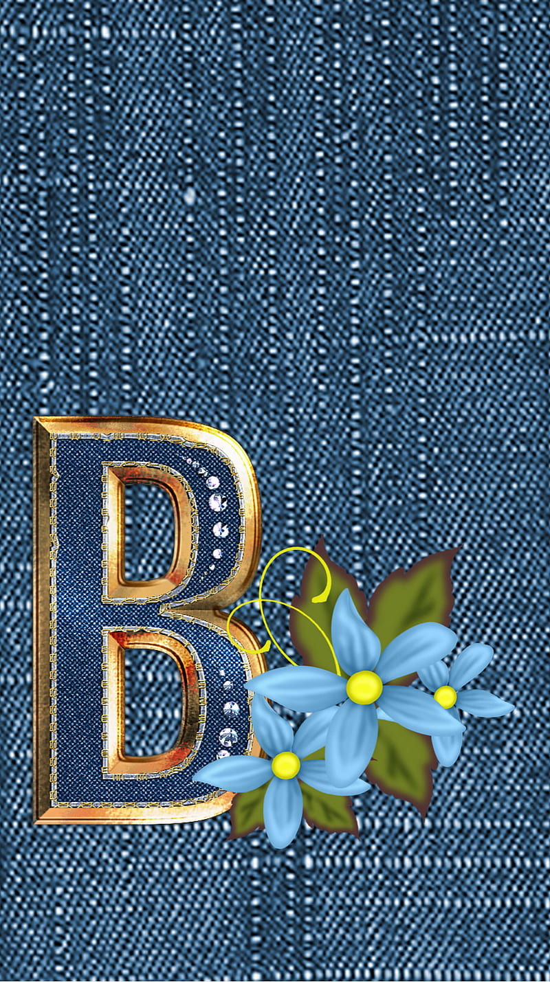 Letter B, alphabet, jeans, logo, HD phone wallpaper