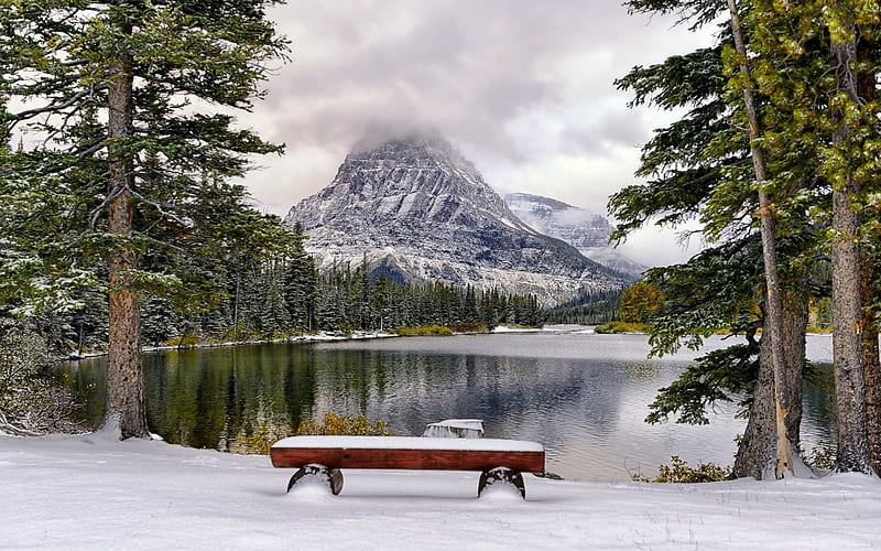 winter landscape, mountain sinop, montana, HD wallpaper