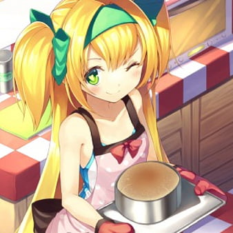 Anime girl baking cake illustration HD wallpaper | Wallpaper Flare