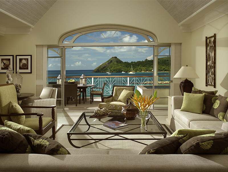 Beautiful view, architecture, pretty, house, rock, interior, bedroom,  modern, HD wallpaper | Peakpx