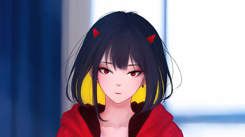 MX Shimmer Red Eyes Anime Girl, anime-girl, anime, artist, artwork, digital-art, HD wallpaper