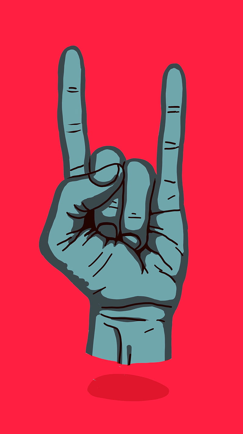 Dio, My, amoled, art, blue, colorful, corna, devil, digital, drawing, hand, heavy, horn, malocchio, metal, occult, oled, red, rock, sign, vibrant, HD phone wallpaper