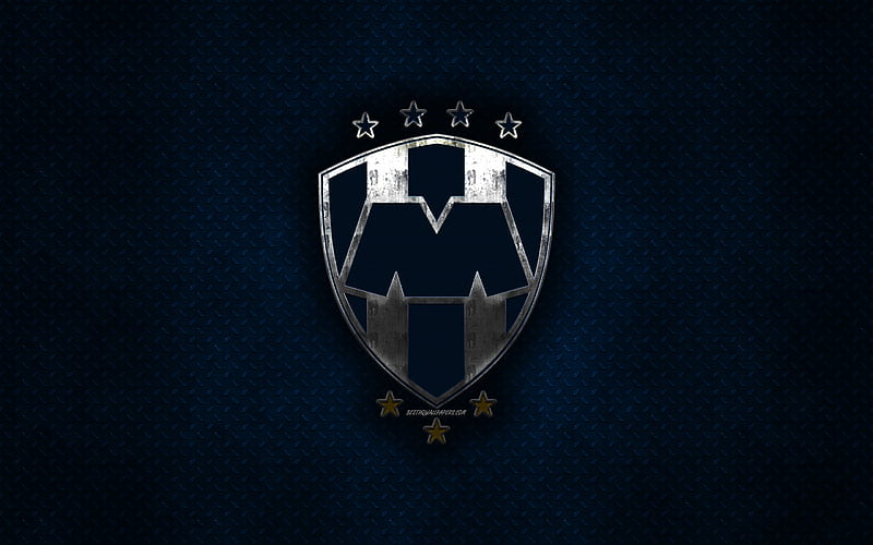 CF Monterrey, Mexican football club, blue metal texture, metal logo, emblem, Monterrey, Liga MX, creative art, football, HD wallpaper