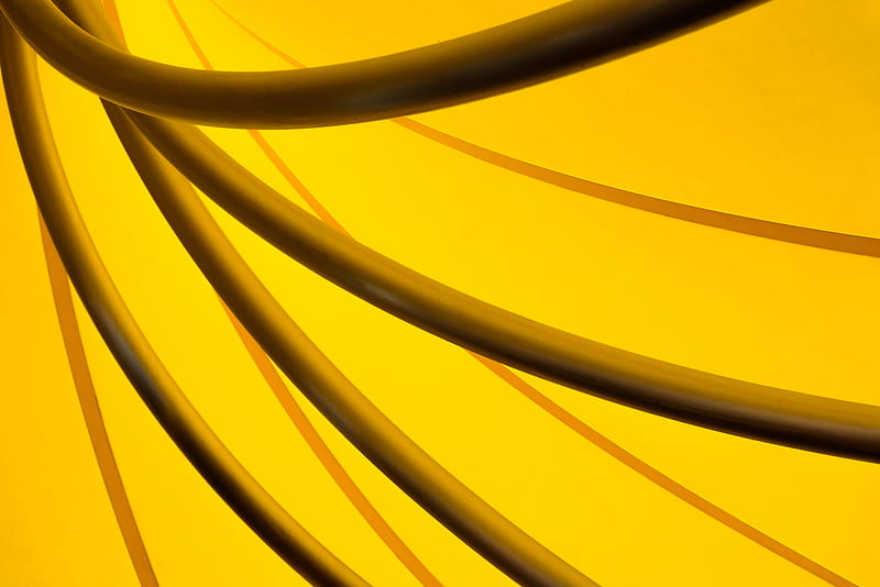 tube, yellow, forma, bends, HD wallpaper