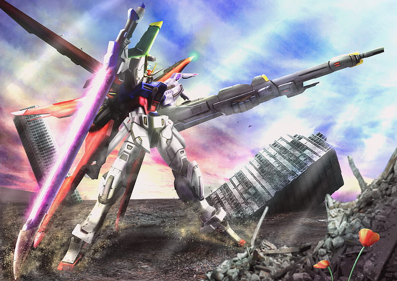 Anime Gundam Mech Super Robot Wars Mobile Suit Gundam SEED Perfect Strike Gundam Artwork Digital Art - Resolution:, HD wallpaper