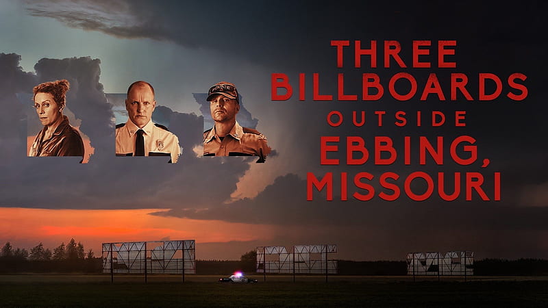 Movie, Three Billboards Outside Ebbing, Missouri, Frances McDormand, Sam Rockwell, Woody Harrelson, HD wallpaper