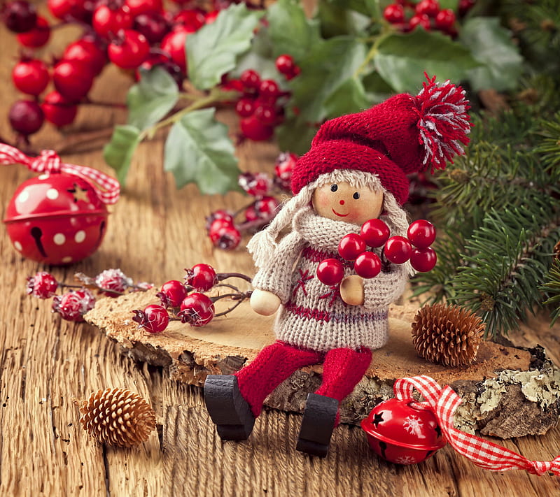 Christmas Time, cute, decoration, merry, toy, wood, HD wallpaper