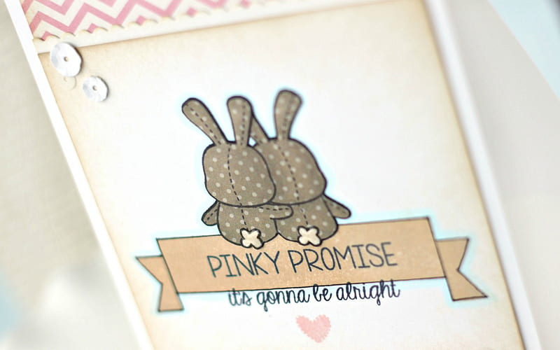 Pinky Promise, cute, bunny, easter, couple, card, HD wallpaper