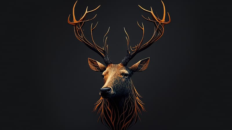 Minimal art, deer, 2022, HD wallpaper | Peakpx