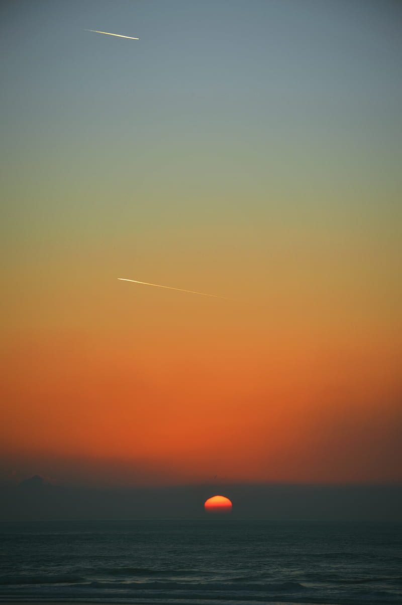 sunset over the horizon, HD phone wallpaper