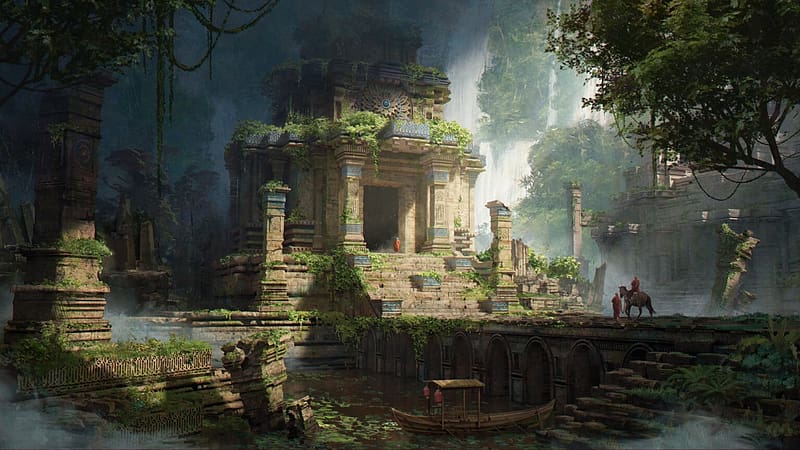 Ruins, world, fantasy, shusei sasaya, art, HD wallpaper | Peakpx