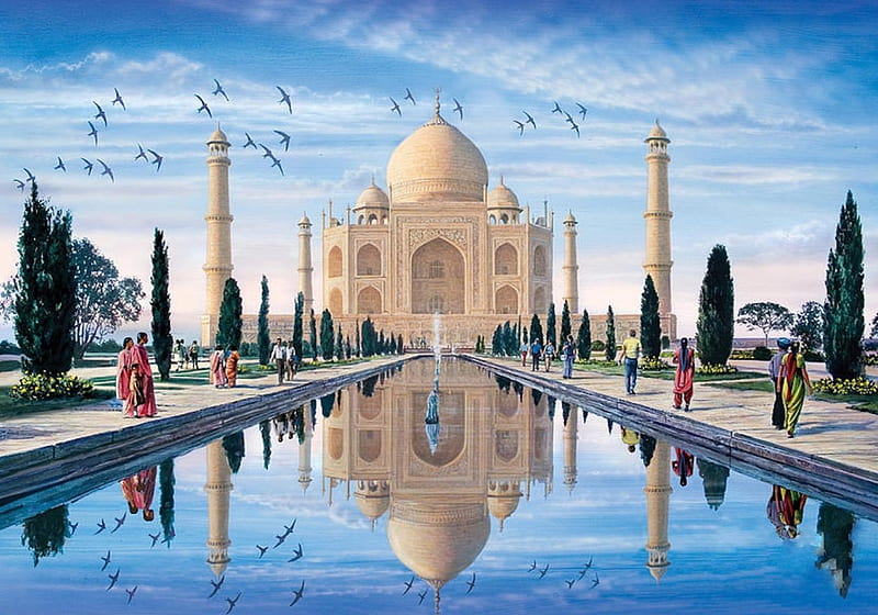Taj Mahal, tomb, monument, water, india, lake, HD wallpaper | Peakpx