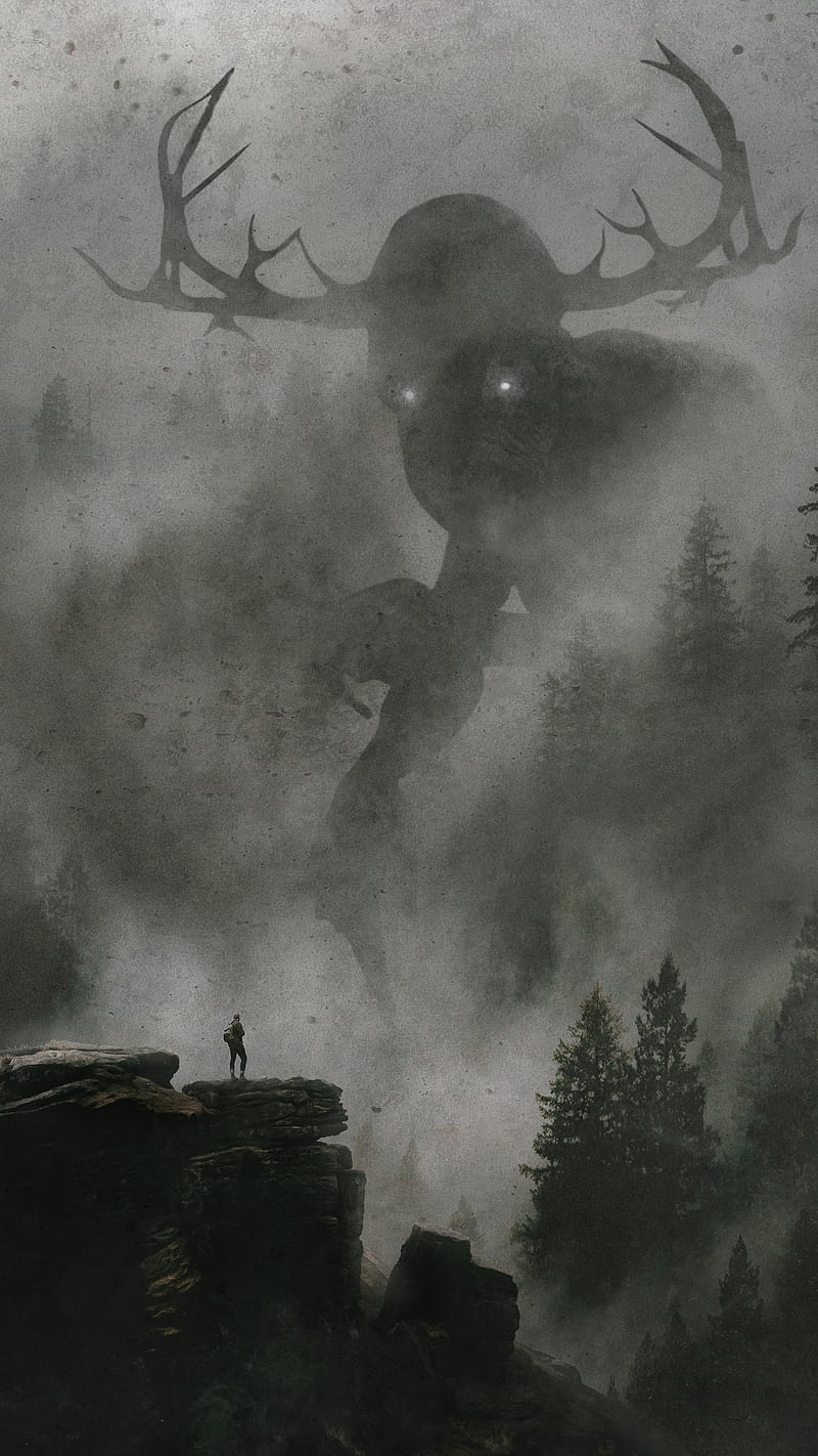Foggy forest monster, dark, drawing, fog, gloomy, horror, nature, smoke, HD  phone wallpaper | Peakpx