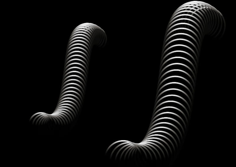 Abstract, Black & White, Digital Art, HD wallpaper