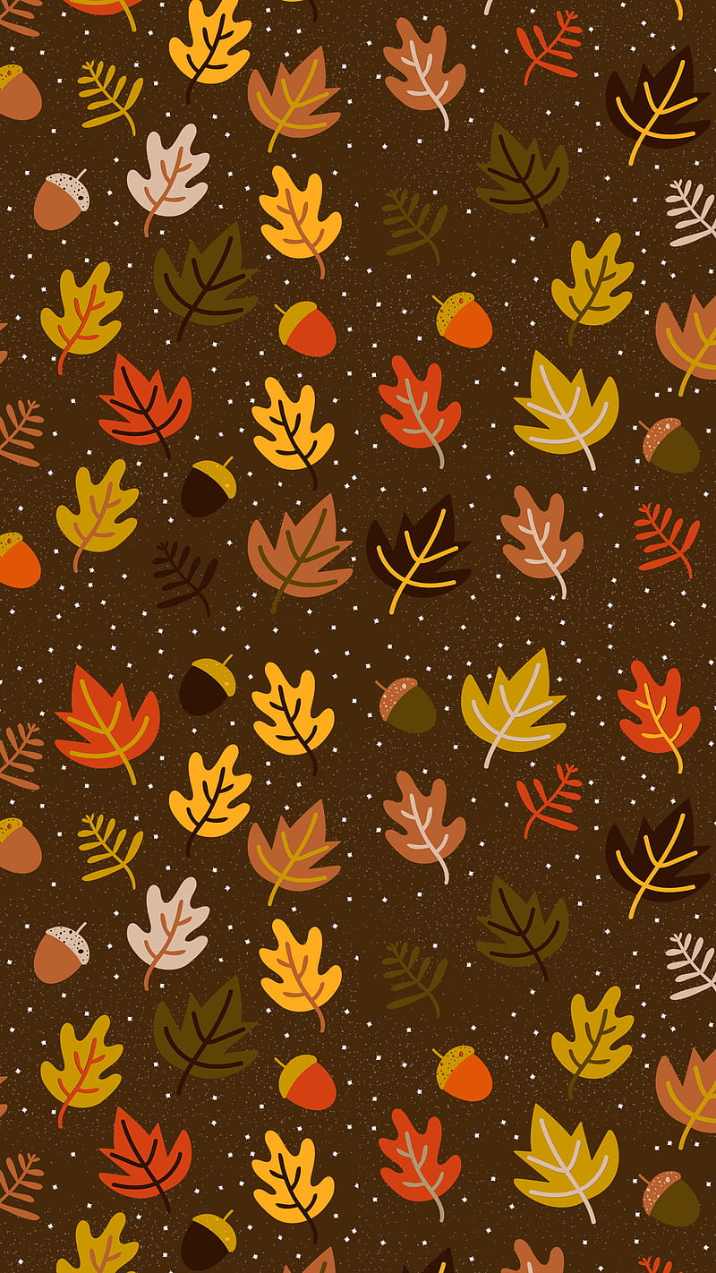 Autumn colours, Autumn, Tobe, brown, leafs, minimal, nature, nutts, pattern, seasons, HD phone wallpaper