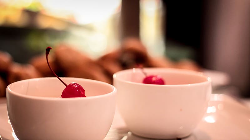 cherry, berry, bowl, dessert, HD wallpaper