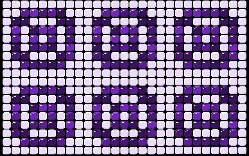 Purple mosaic texture, background with Purple dots, creative Purple texture, mosaic Purple background, HD wallpaper